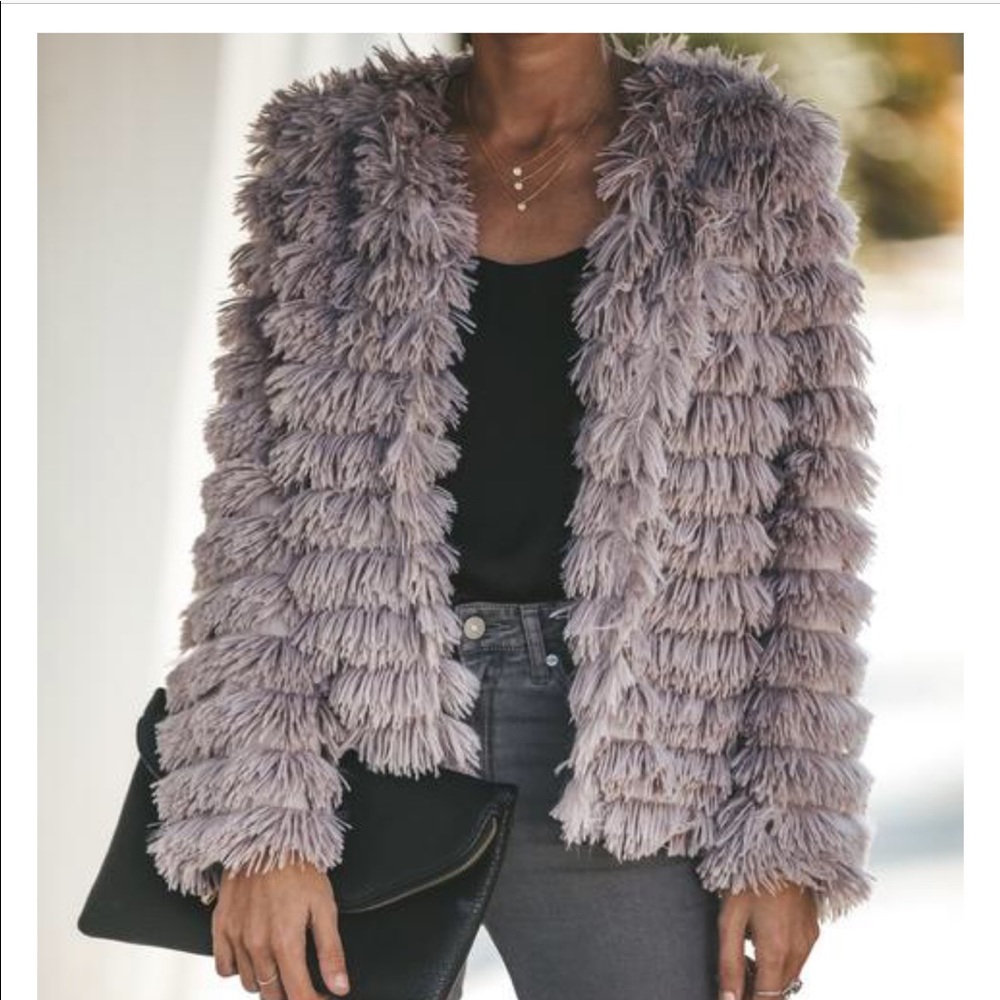 Shake It Off Faux Fur Pocketed Jacket- Mocha